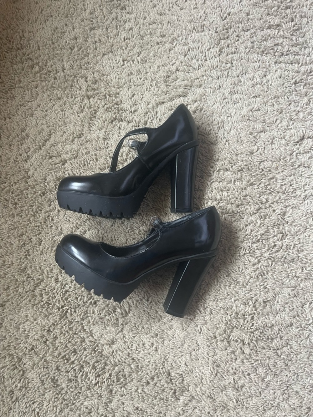Black Platform Mary Jane Heels
